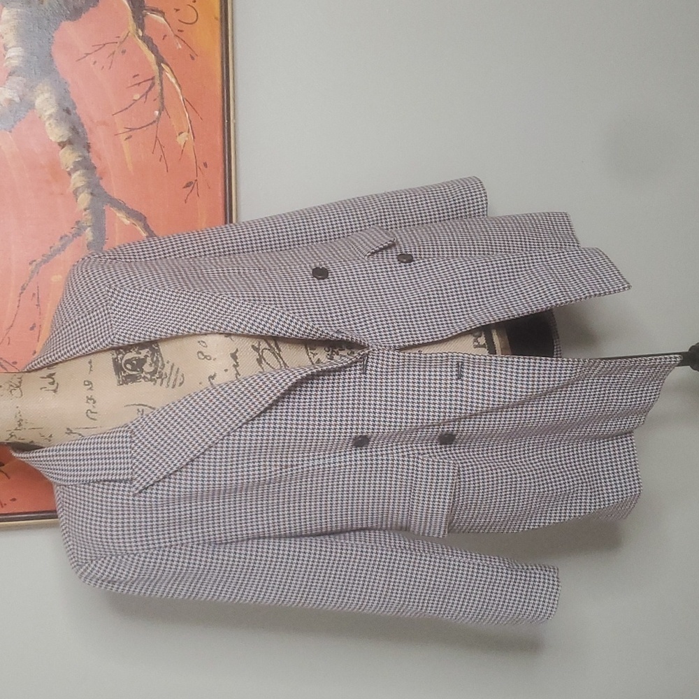 Just Female Vienna Peak Lapel Blazer in Brown Multi Size Medium